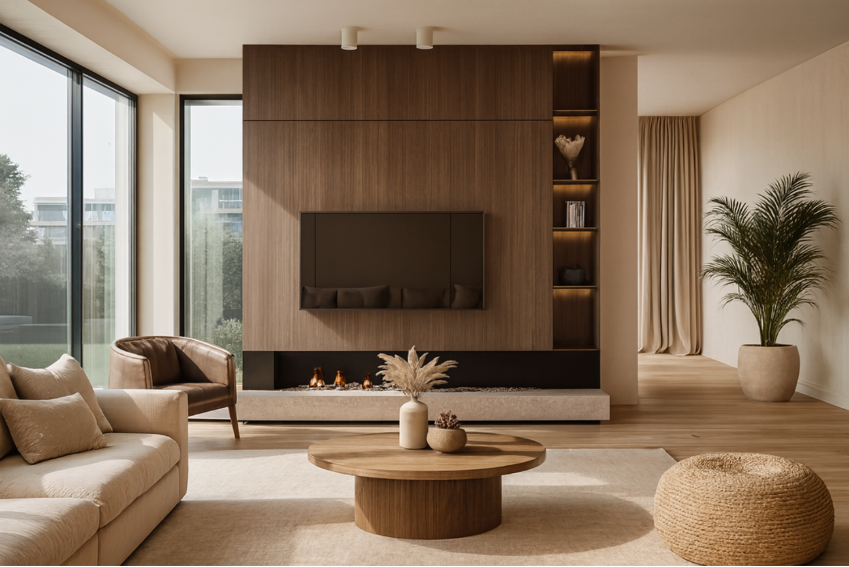 Reforma de casa completa com sala renovada e decoração moderna para um lar acolhedor