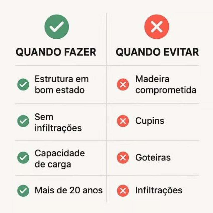 Exemplos de quando fazer ou não a reforma